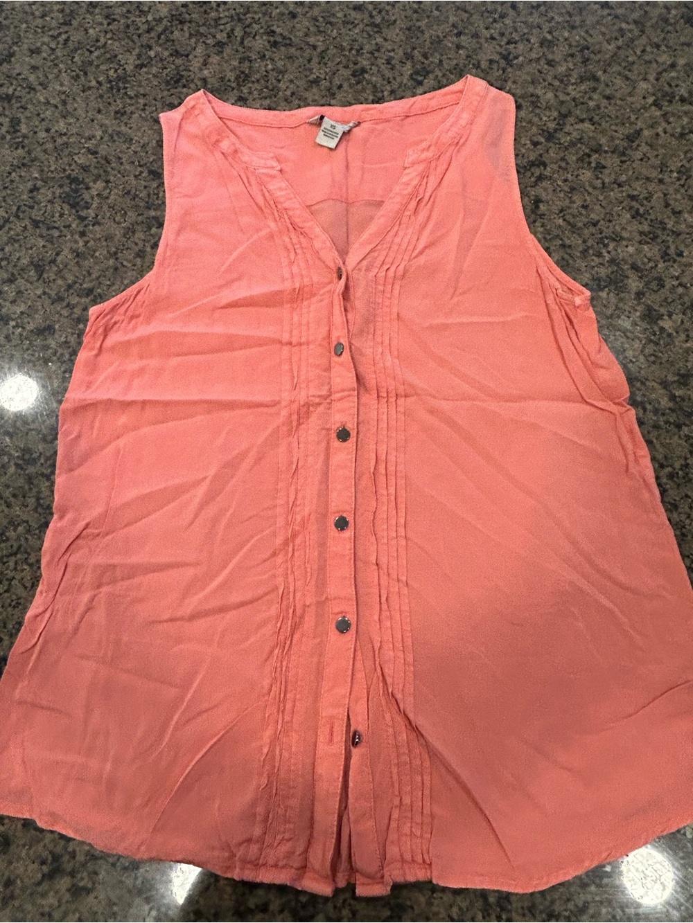 Bass Coral Sleeveless Button-Front Camisole